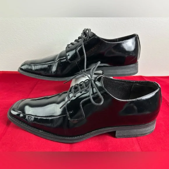 VIA SPIGA Men's Laconi Tuxedo Dress Shoe Black Patent Leather, Sz 11